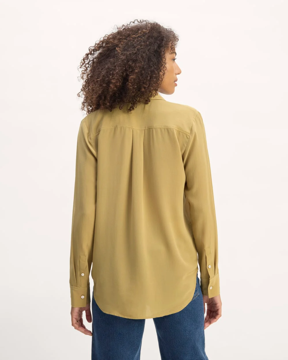 The Must-Have Shirt in Washable Silk | Fennel Seed - Image 6