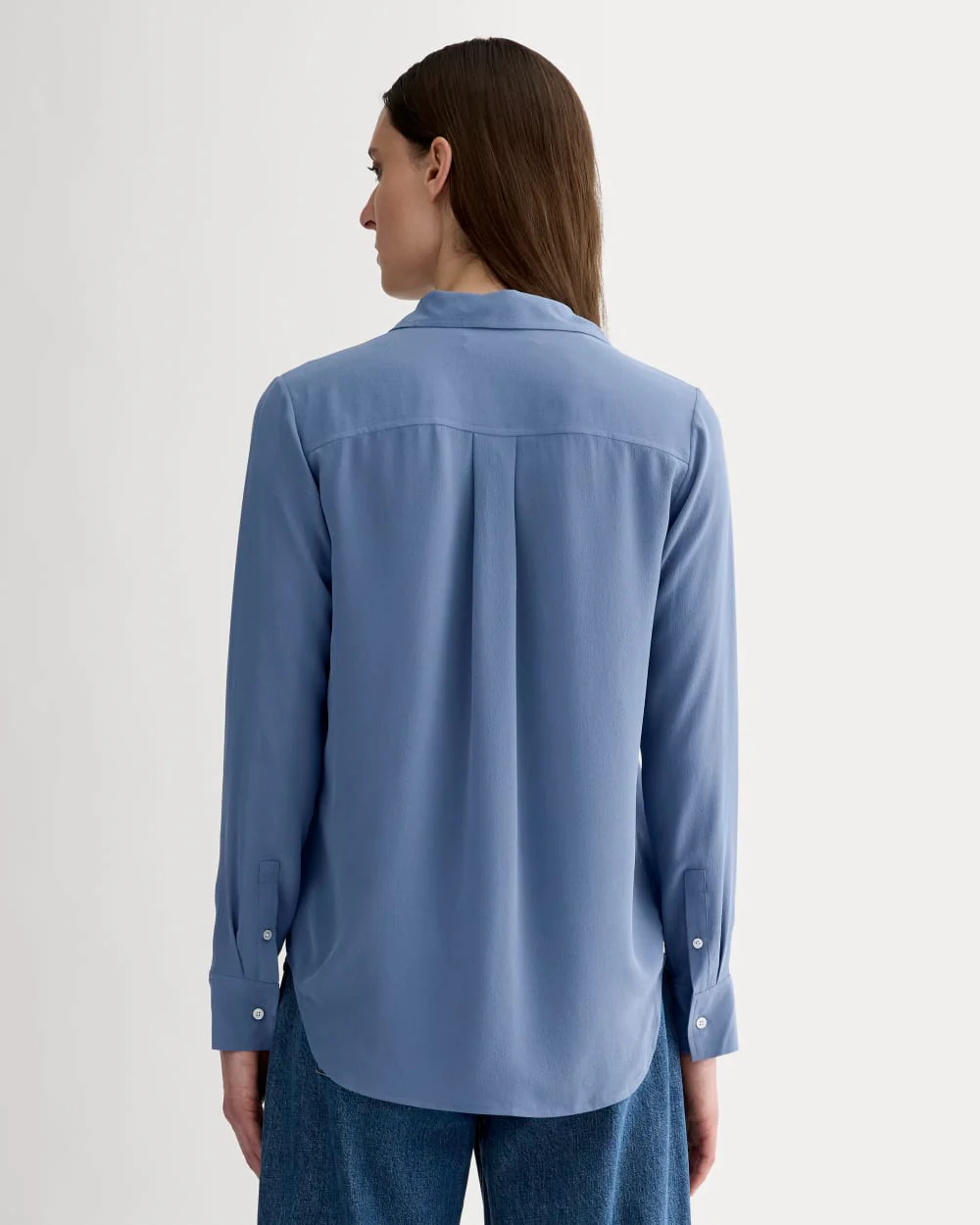 The Must-Have Shirt in Washable Silk | French Blue - Image 5