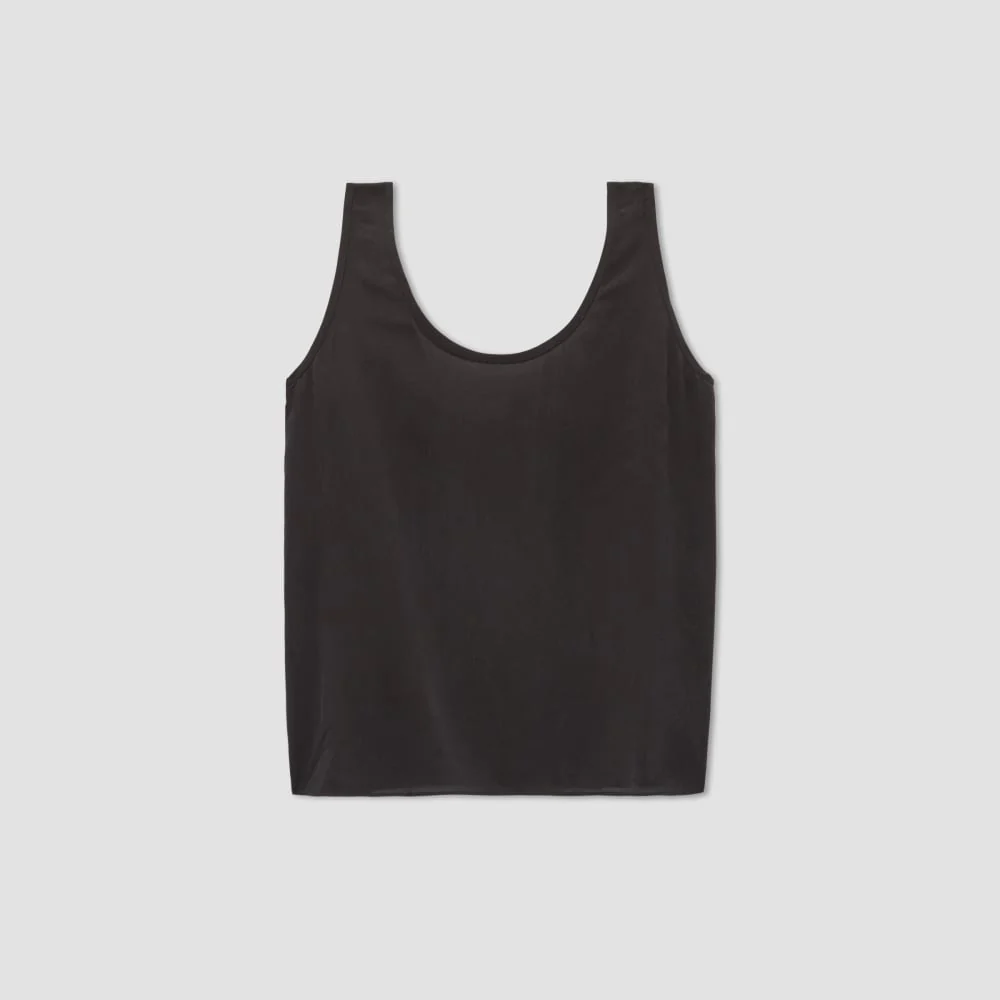 The Scoop Tank in Washable Silk | Black - Image 2