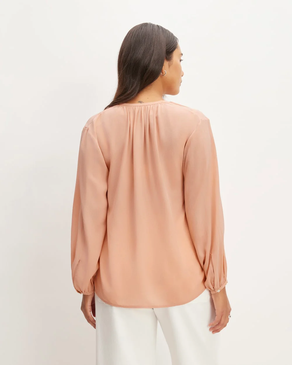 The Washable Clean Silk Shirred Blouse | Blush Pink - Image 6