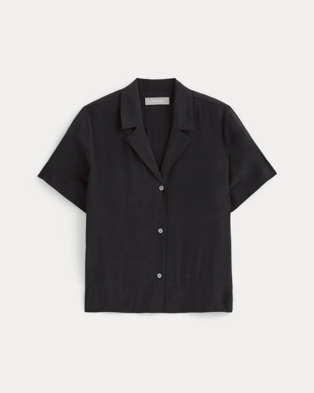 The Notch Shirt in Washable Silk | Black - Image 2
