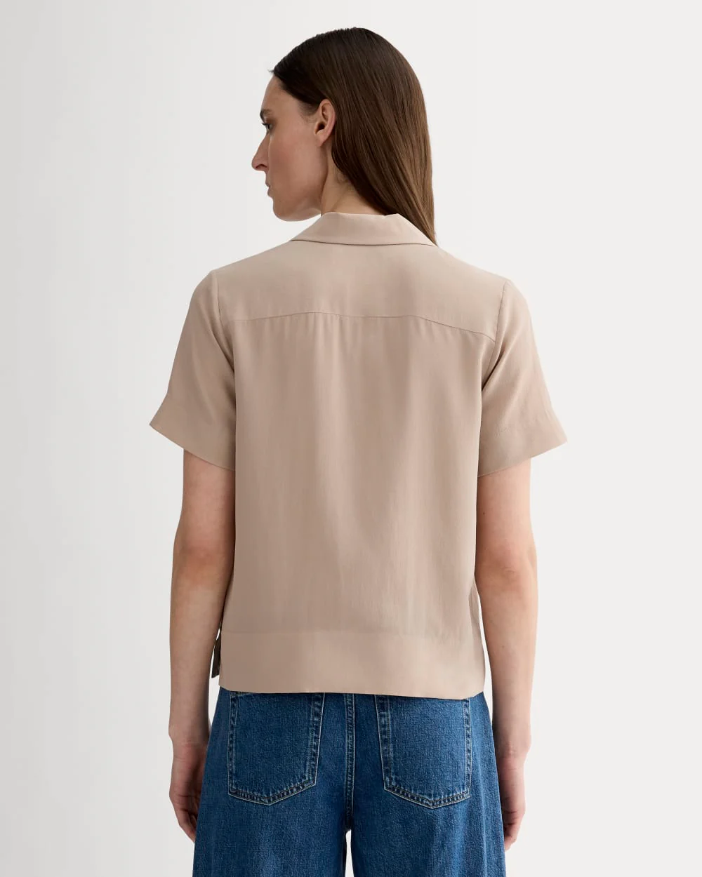 The Notch Shirt in Washable Silk | Burnt Sugar - Image 5