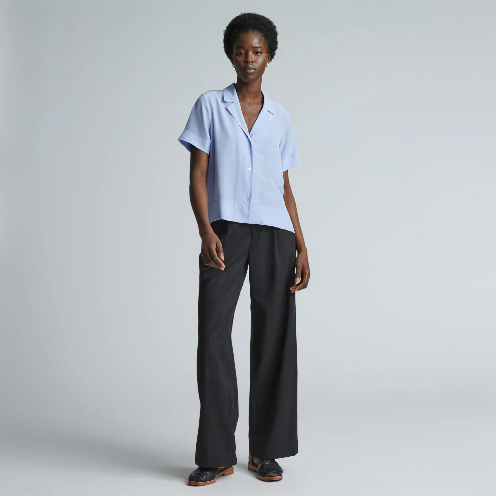 The Notch Shirt in Washable Silk | Periwinkle - Image 6