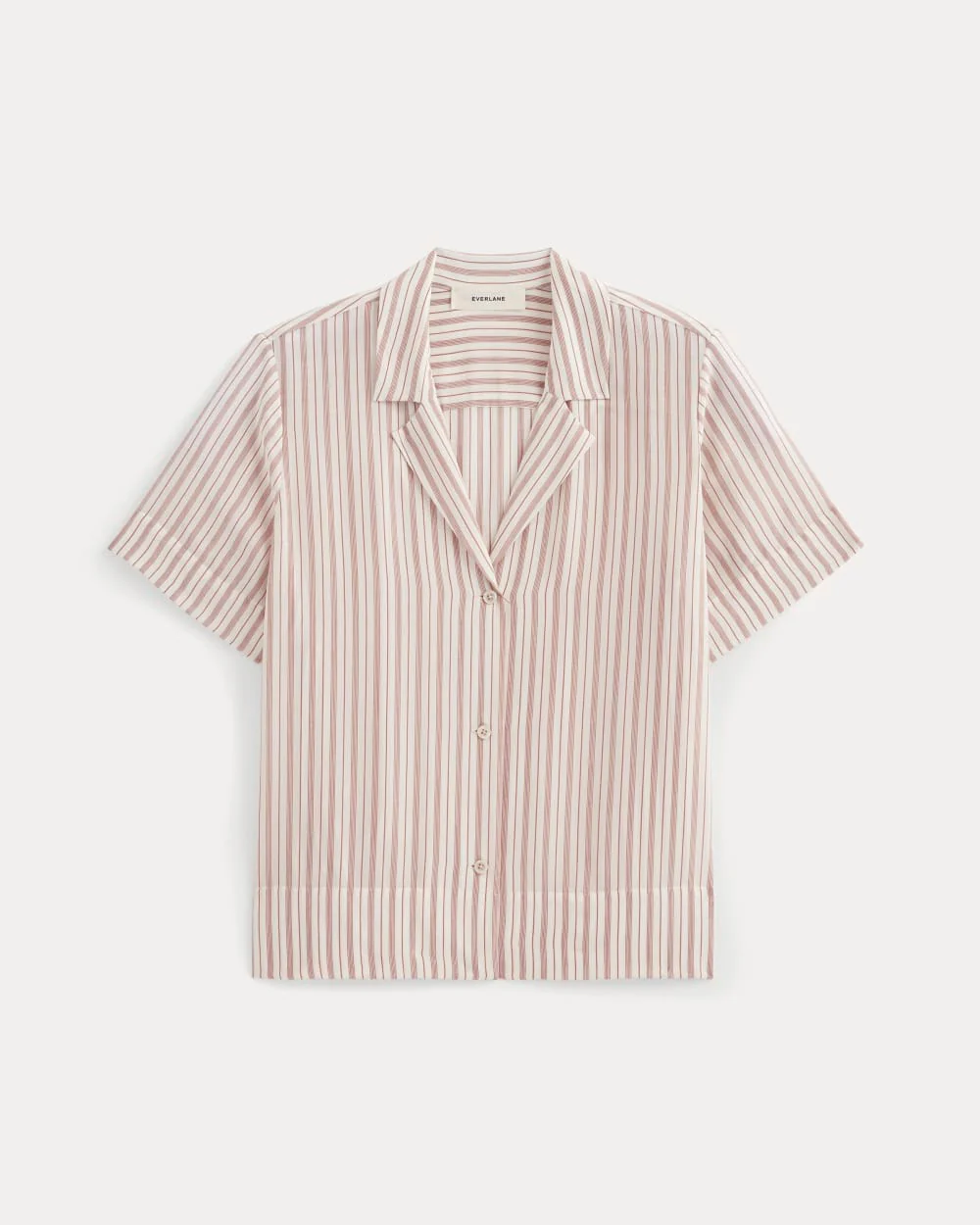 The Notch Shirt in Washable Silk | Bone / Dusky Rose - Image 2