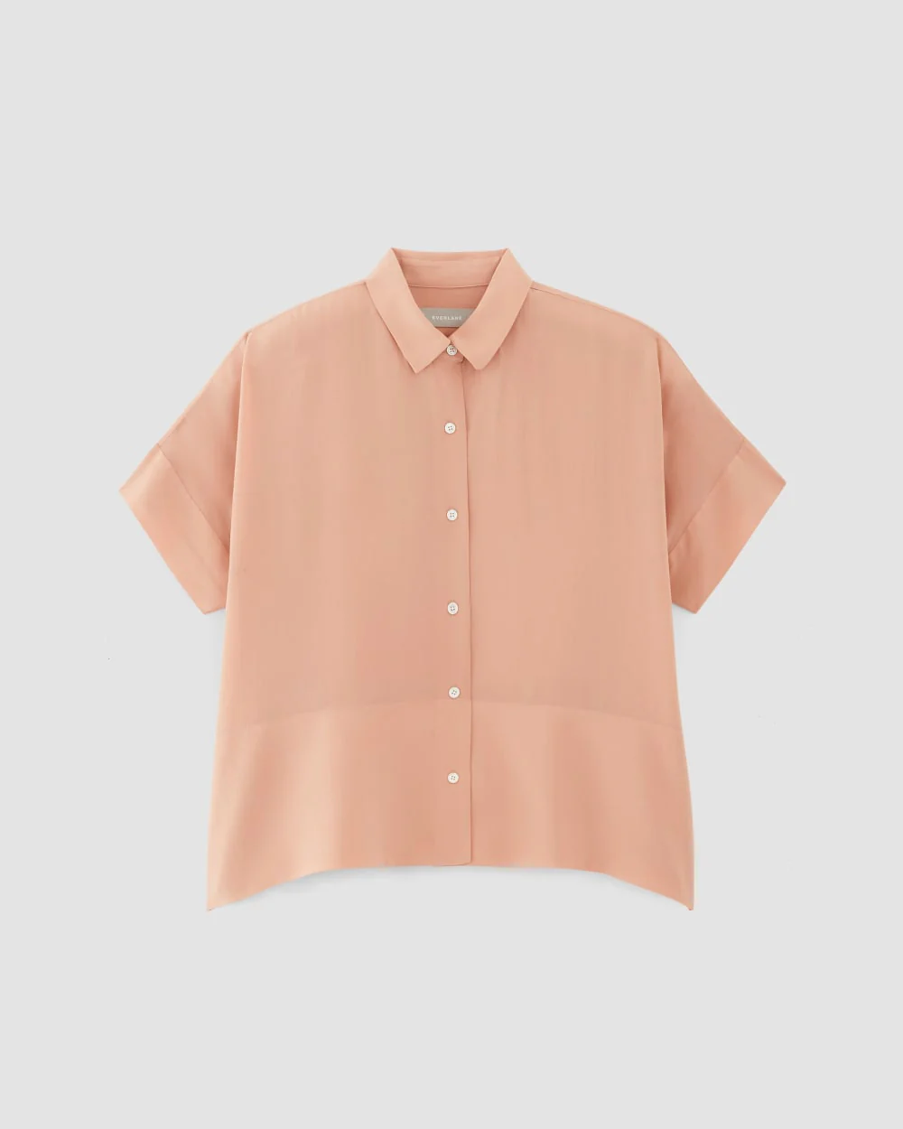 The Boxy Shirt in Washable Silk | Blush Pink - Image 2