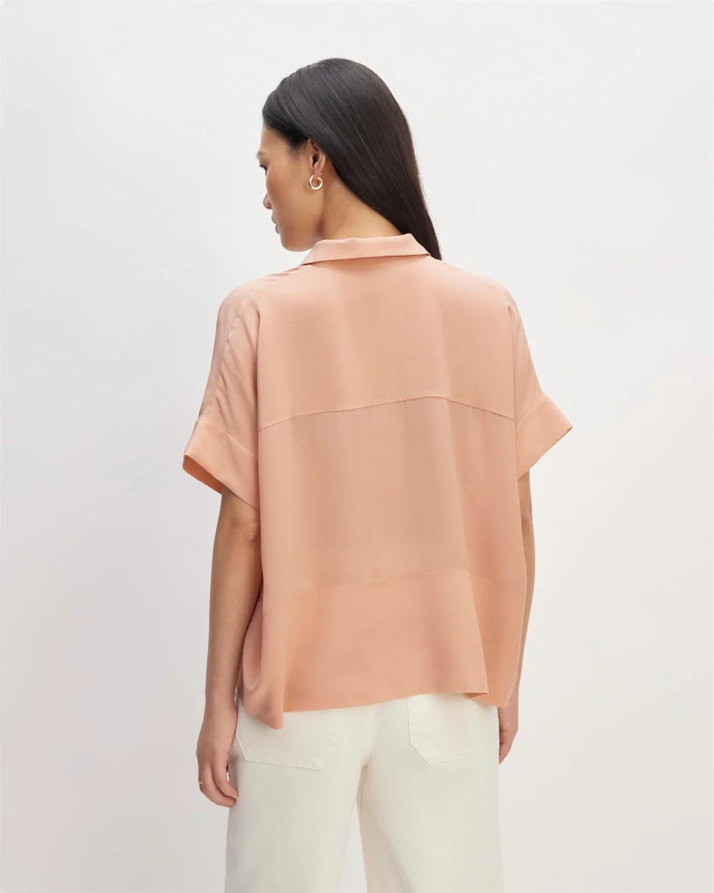 The Boxy Shirt in Washable Silk | Blush Pink - Image 6