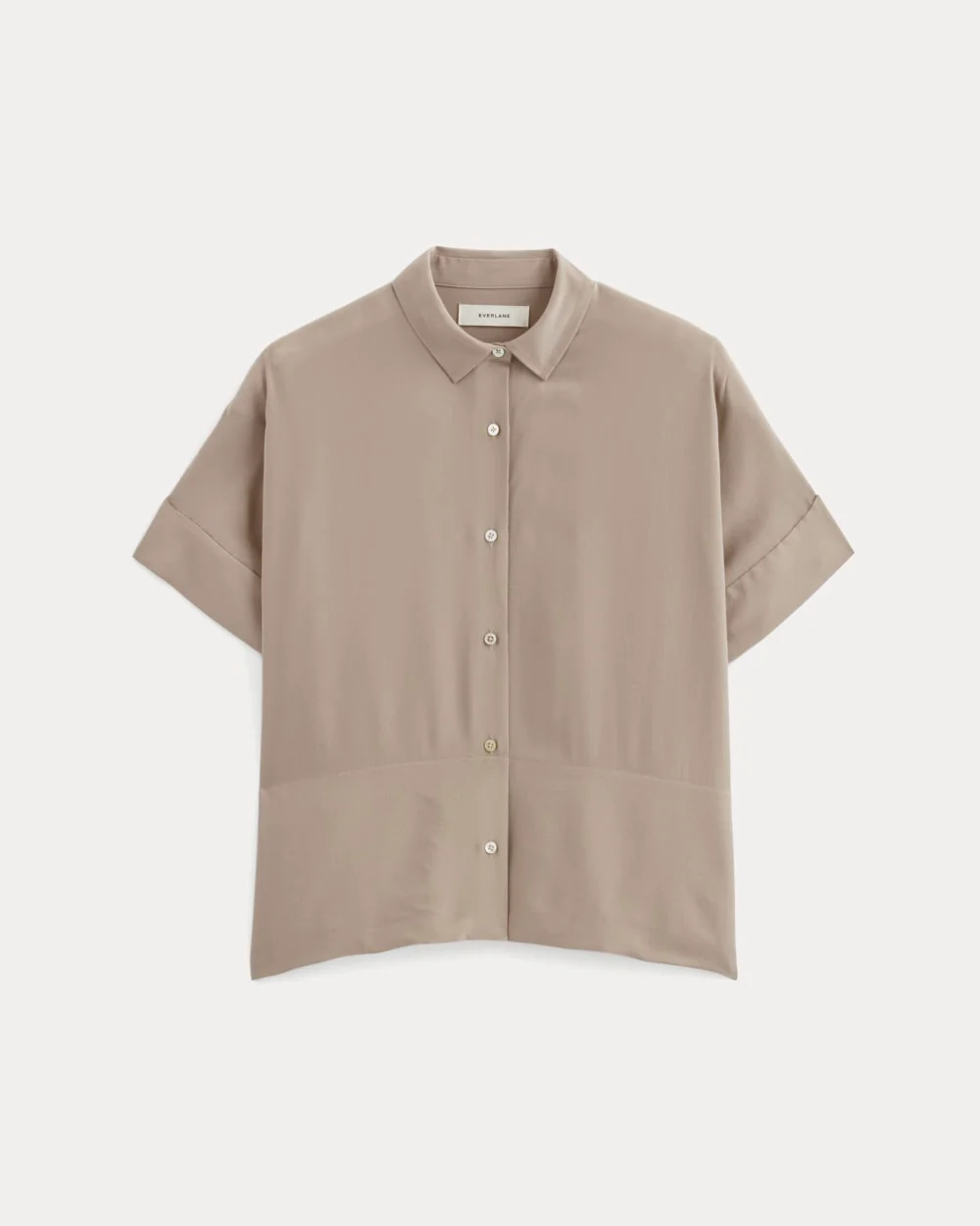 The Boxy Shirt in Washable Silk | Burnt Sugar - Image 2