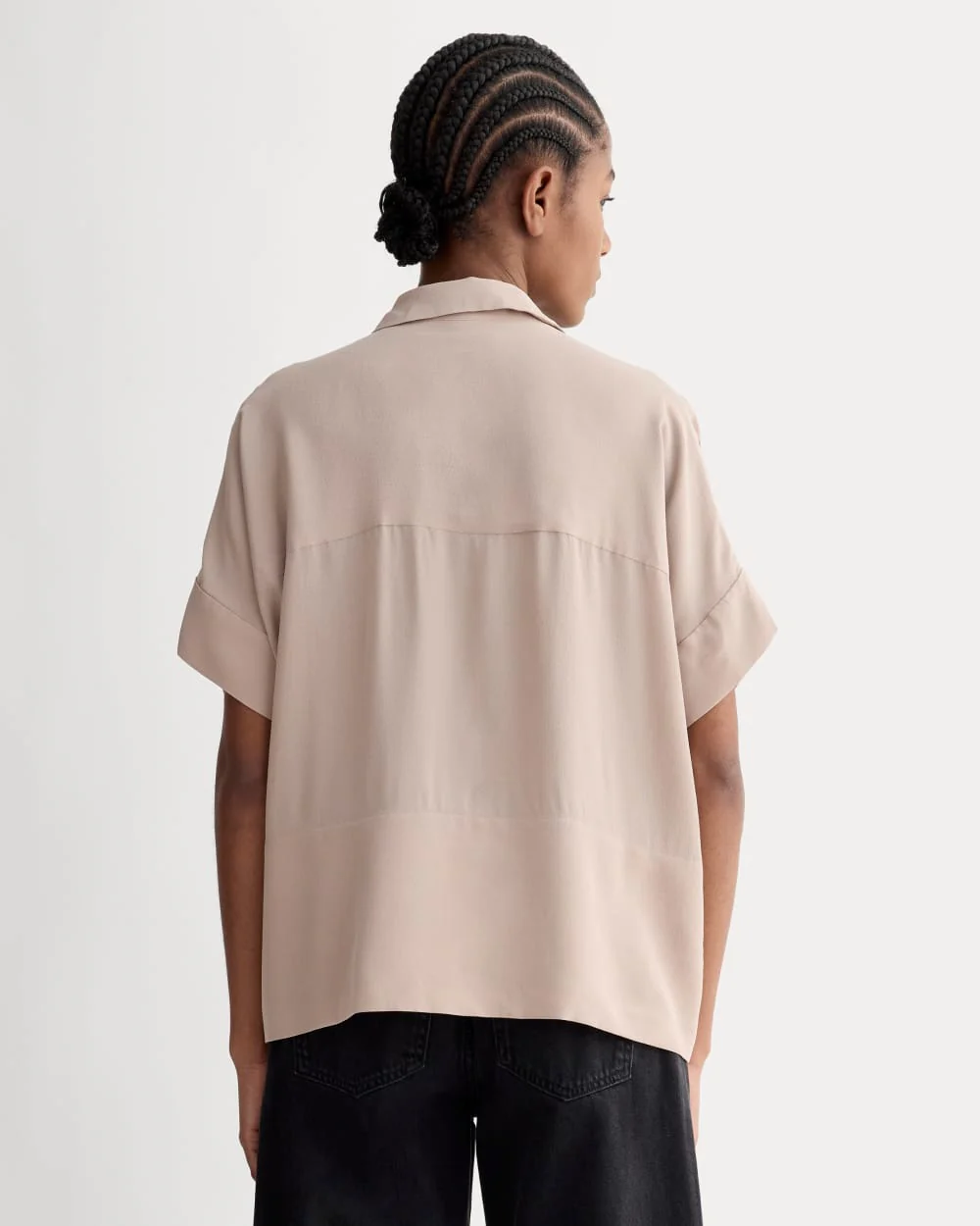 The Boxy Shirt in Washable Silk | Burnt Sugar - Image 5