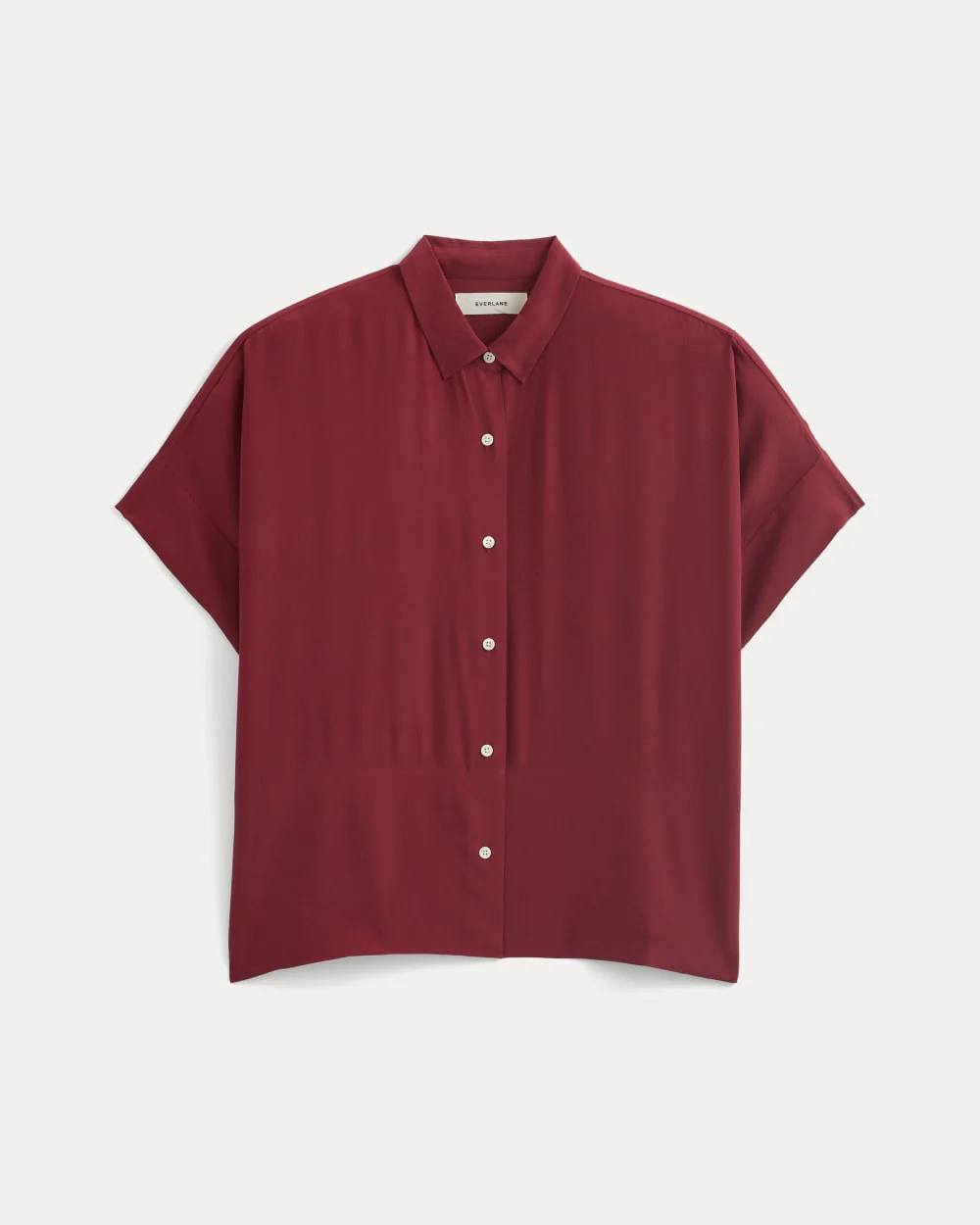 The Boxy Shirt in Washable Silk | Pomegranate - Image 2