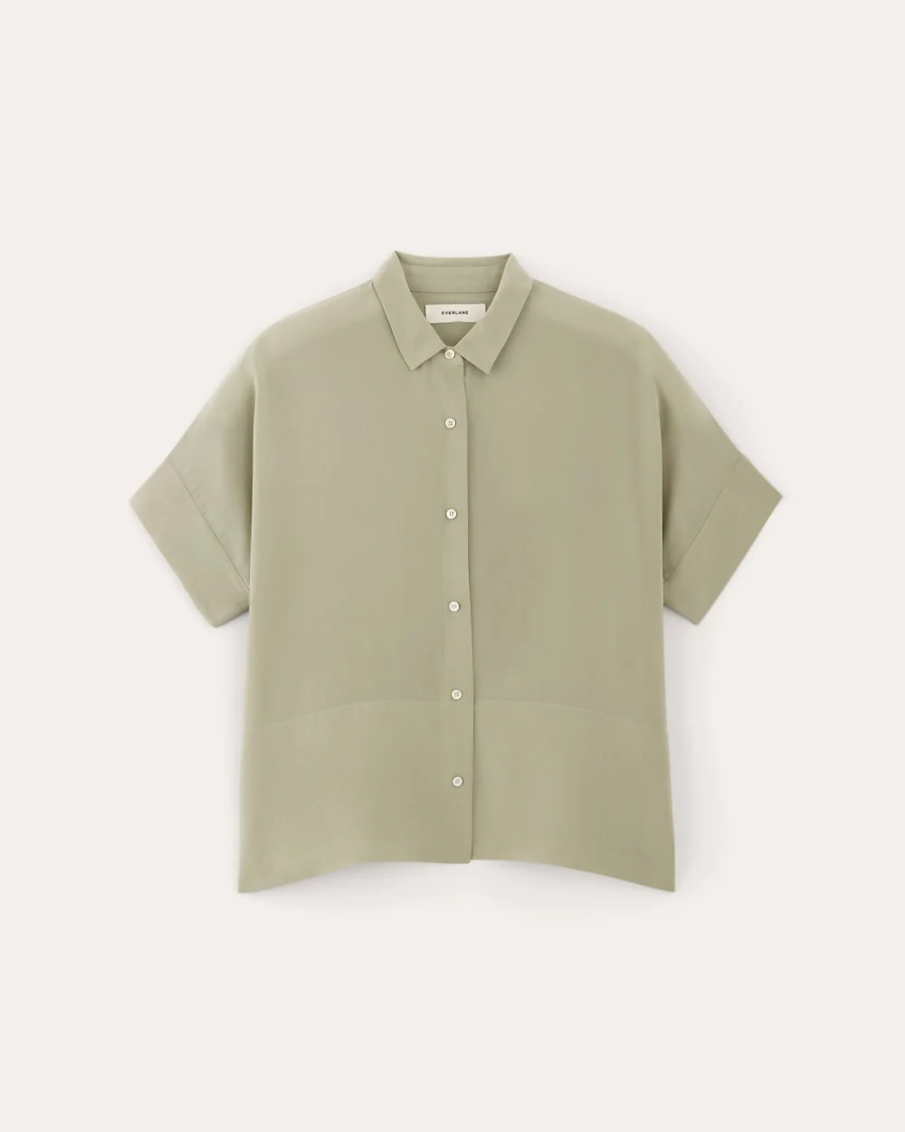 The Boxy Shirt in Washable Silk | Seagrass - Image 2