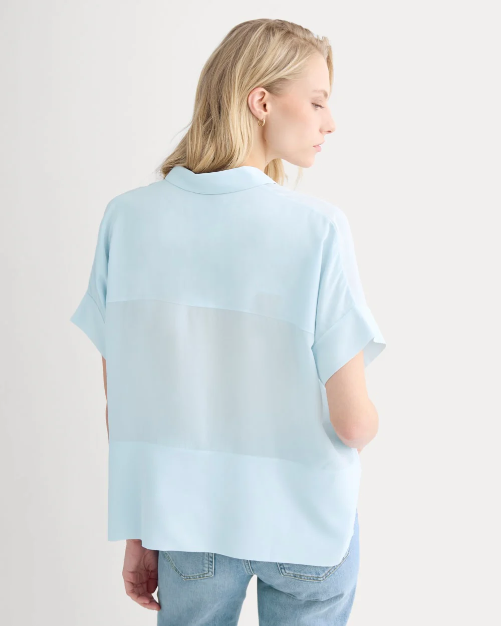 The Boxy Shirt in Washable Silk | Skywriting - Image 5