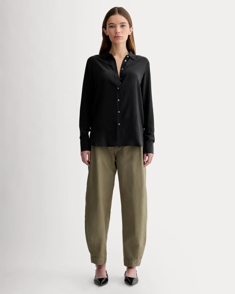 The Must-Have Shirt in Washable Silk | Black - Image 3