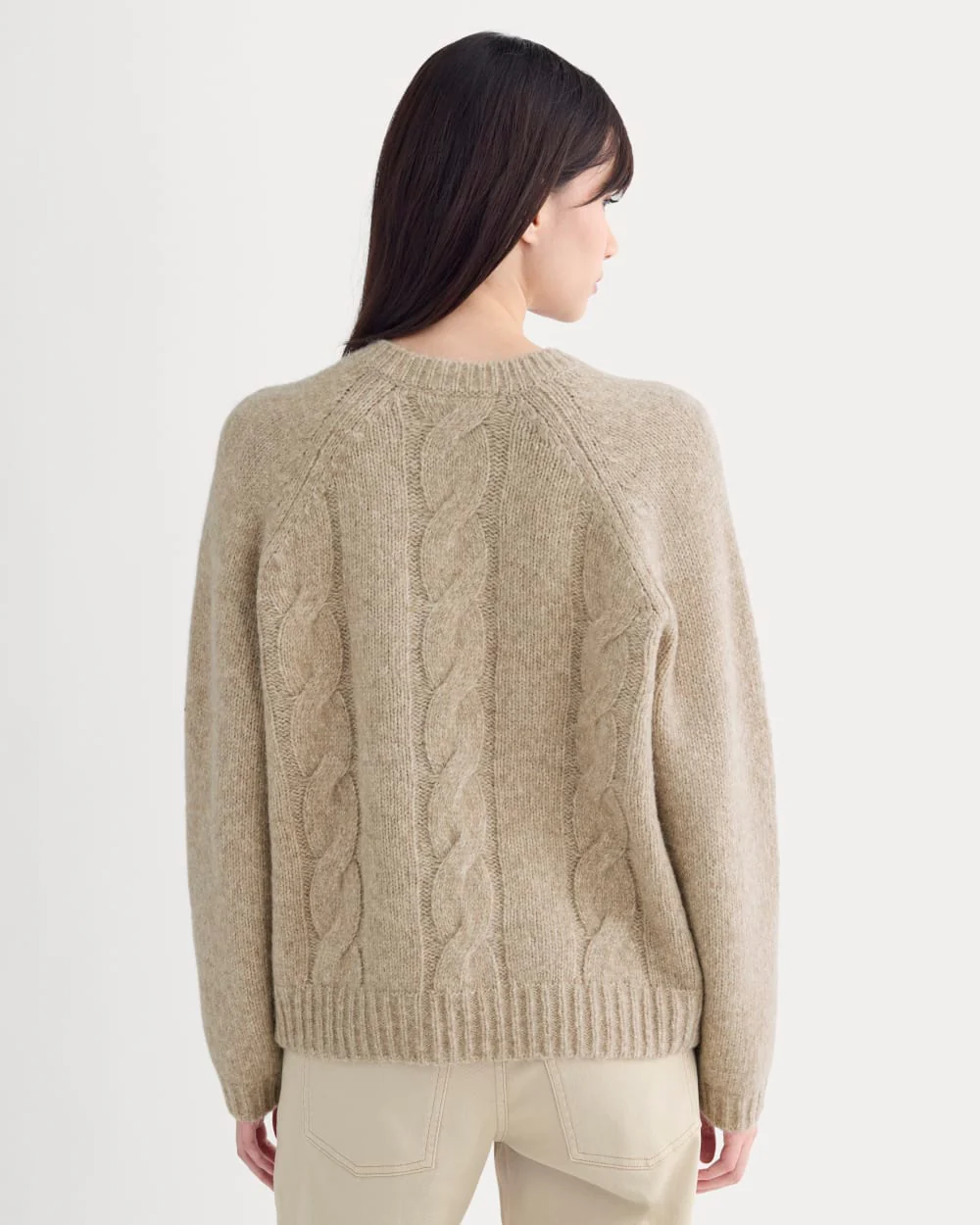 Cloud Cable V-Neck Sweater | Heathered Oatmeal - Image 5