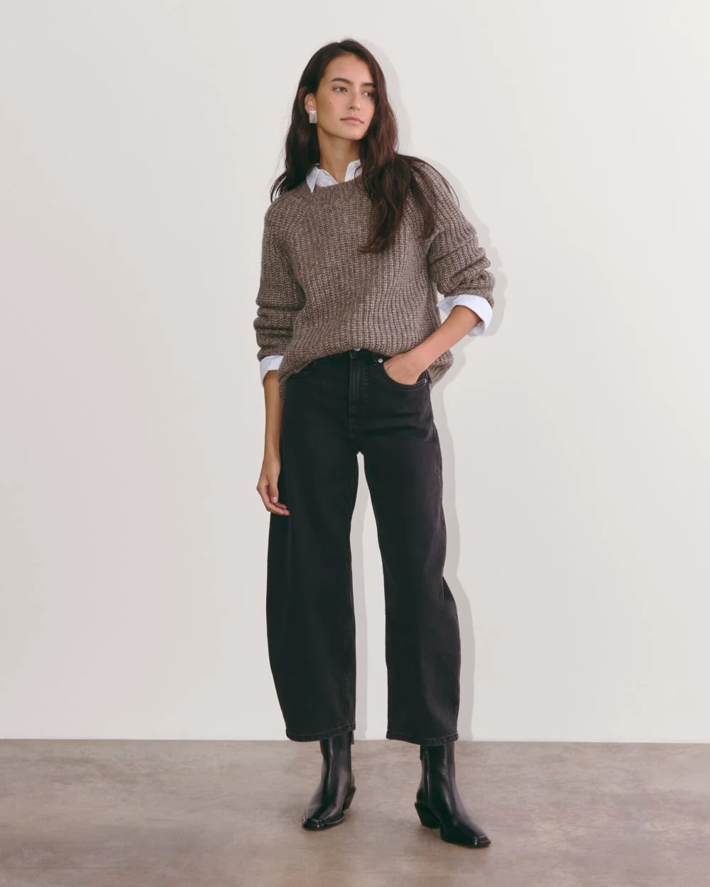 The Fisherman Crew in Cloud | Taupe Melange - Image 3
