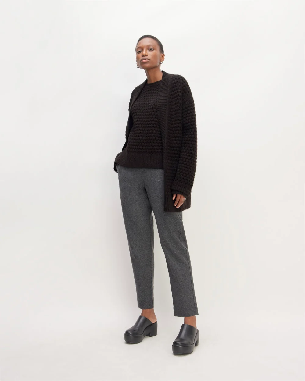 The Cloud Oversized Textured Cardigan | Black - Image 3