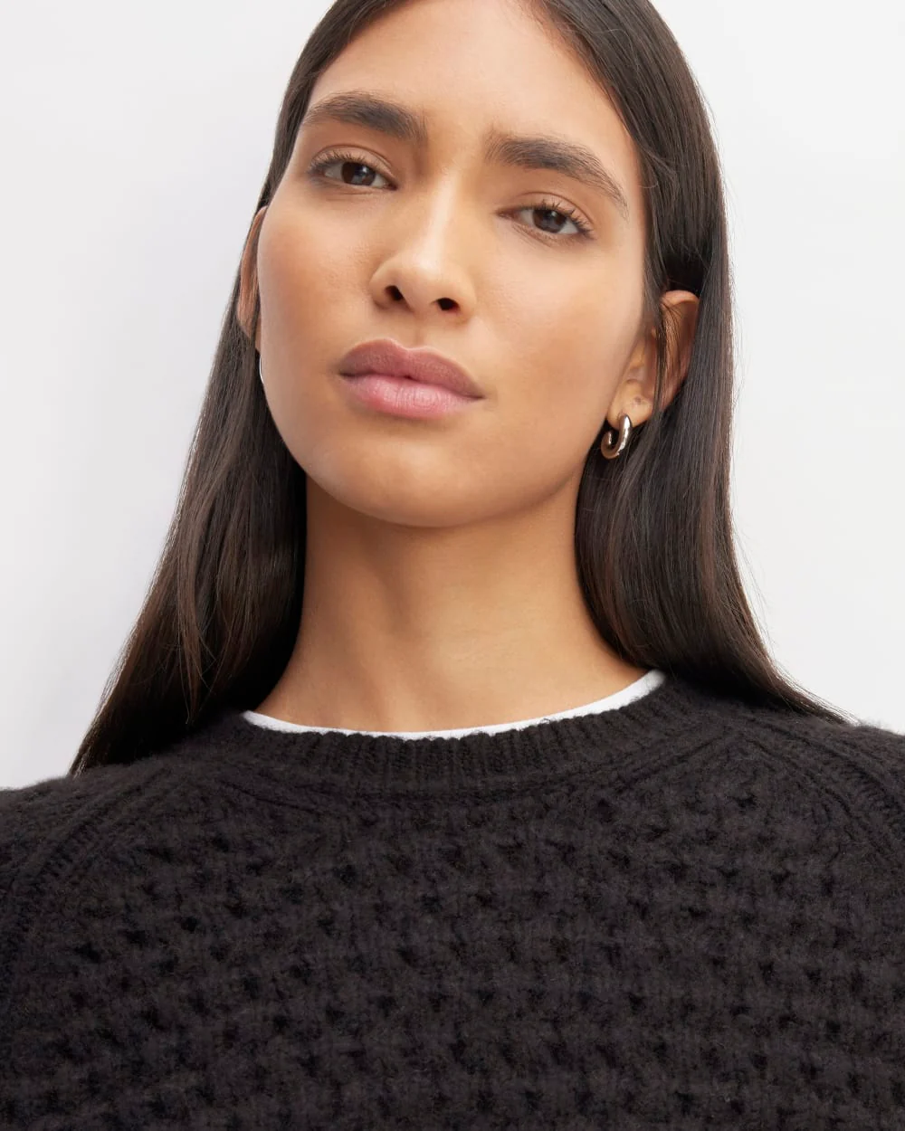 The Cloud Oversized Textured Crew | Black - Image 4