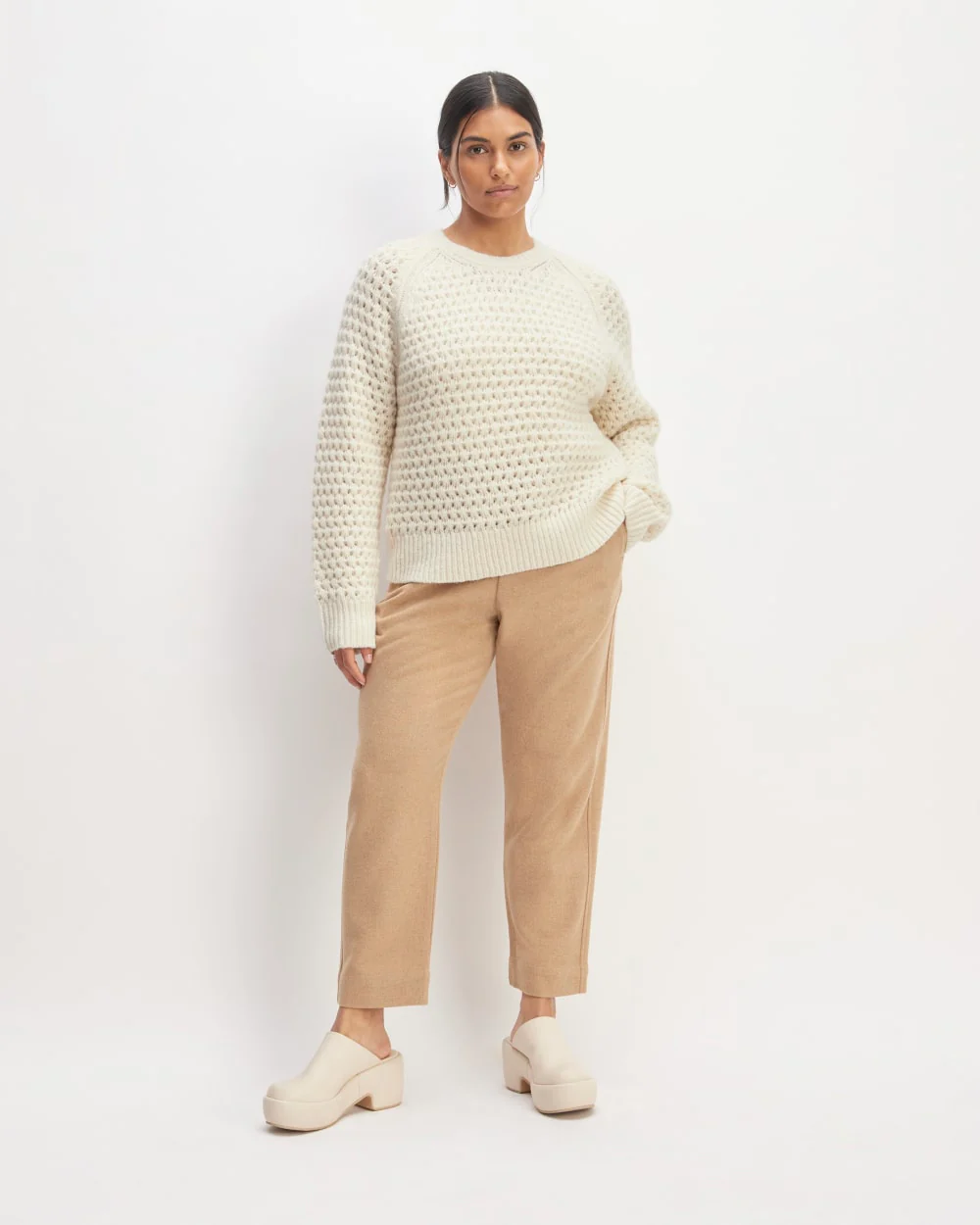 The Cloud Oversized Textured Crew | Bone - Image 3