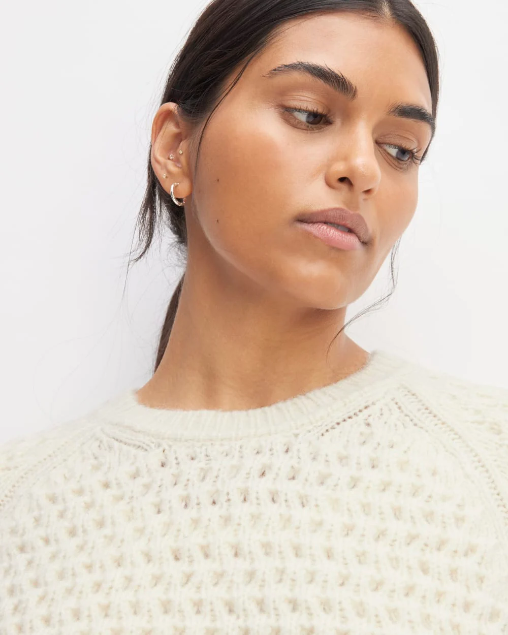 The Cloud Oversized Textured Crew | Bone - Image 4