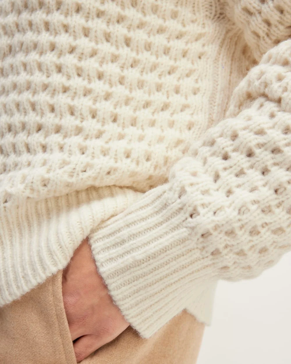 The Cloud Oversized Textured Crew | Bone - Image 5