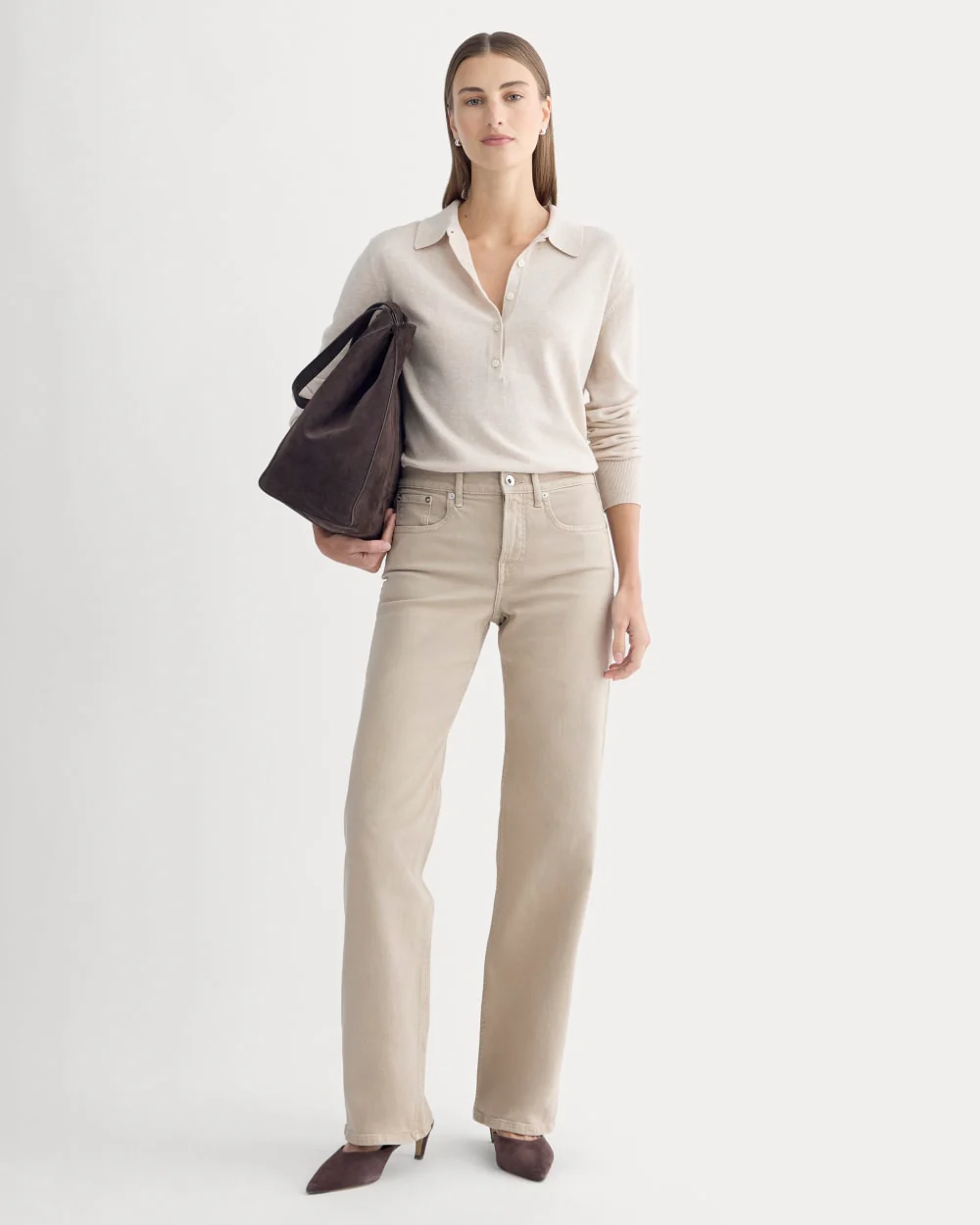 The Column Jean | Garment-Dyed Tan | 33" Inseam
