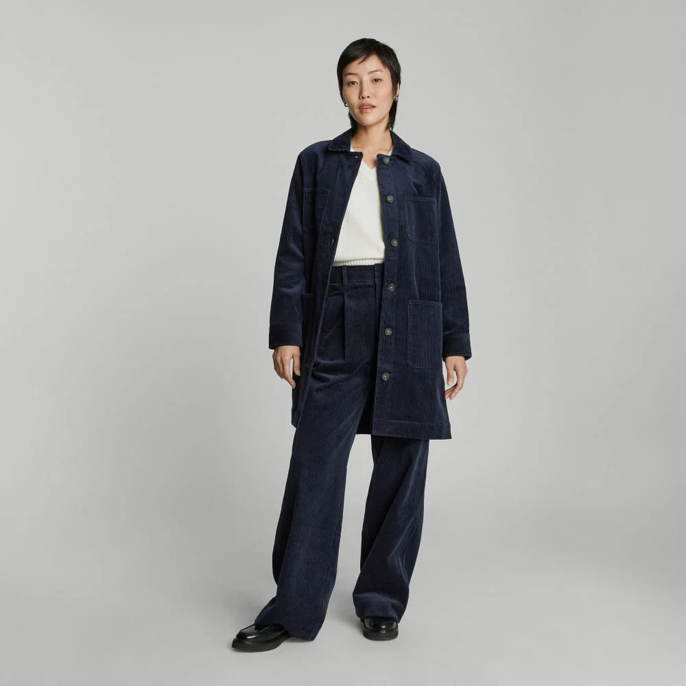 The Corduroy Long Shirt Jacket | Deep Navy - Image 5
