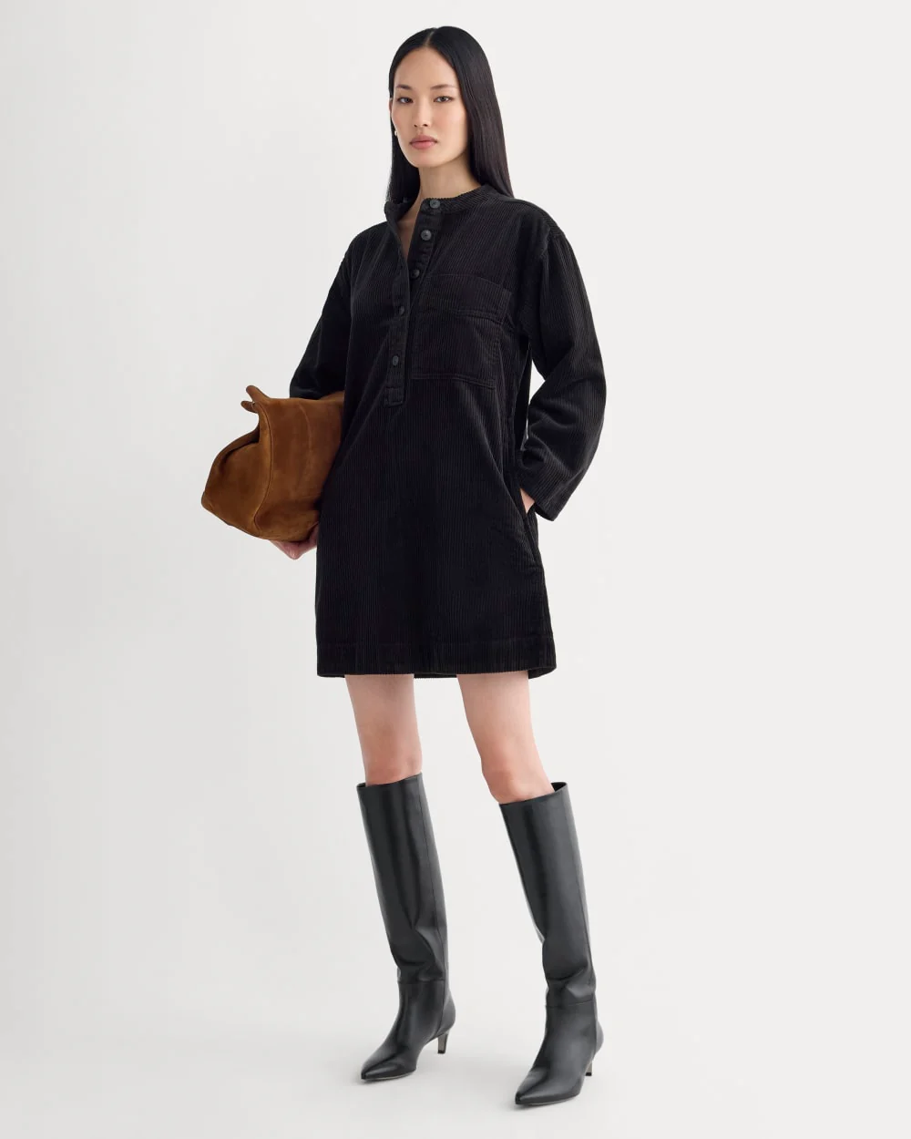 The Corduroy Mini Dress | Black