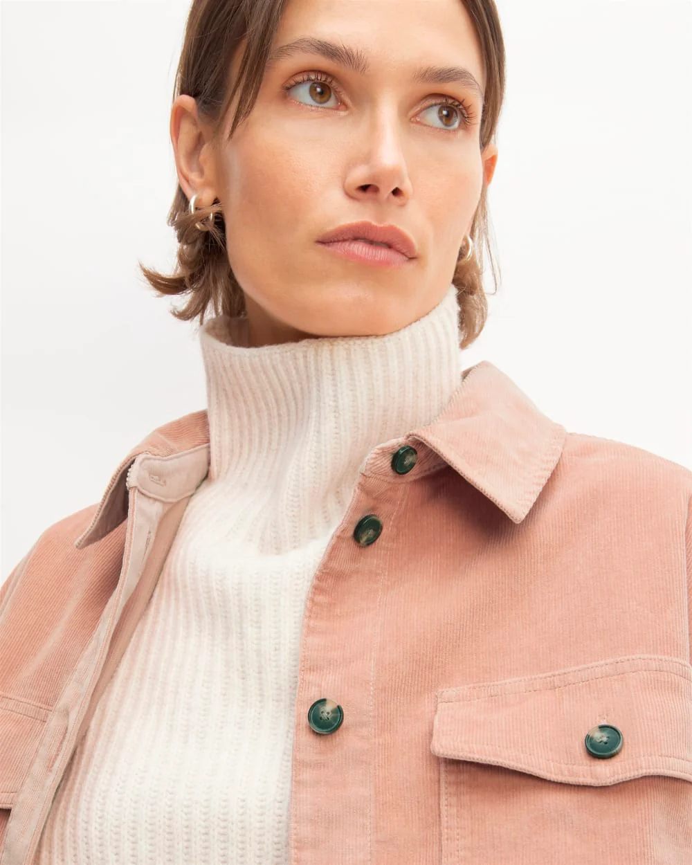 The Corduroy Oversized Shirt Jacket | Blush Pink - Image 4