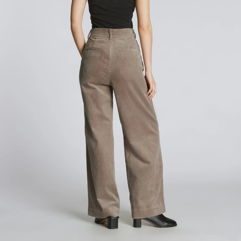 The Corduroy Way-High® Drape Pant  | Taupe Grey - Image 3