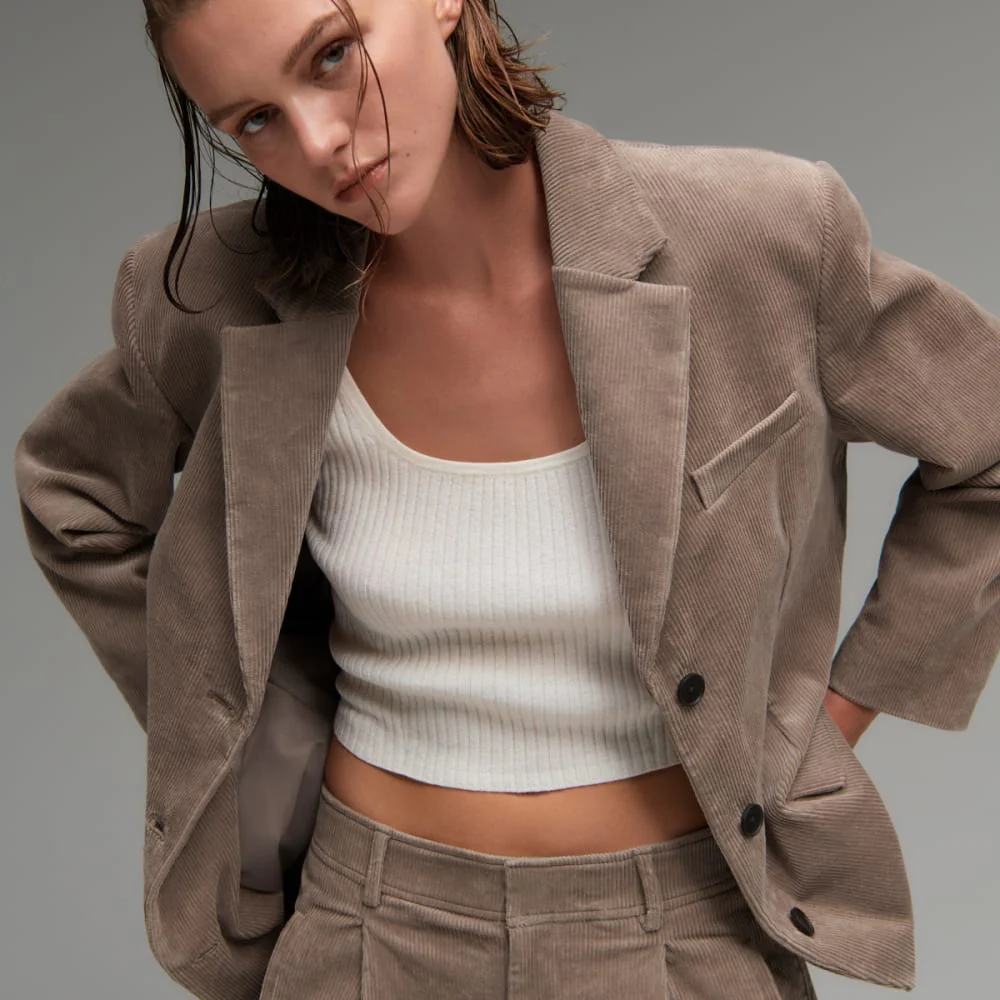 The Corduroy Way-High® Drape Pant  | Taupe Grey - Image 5