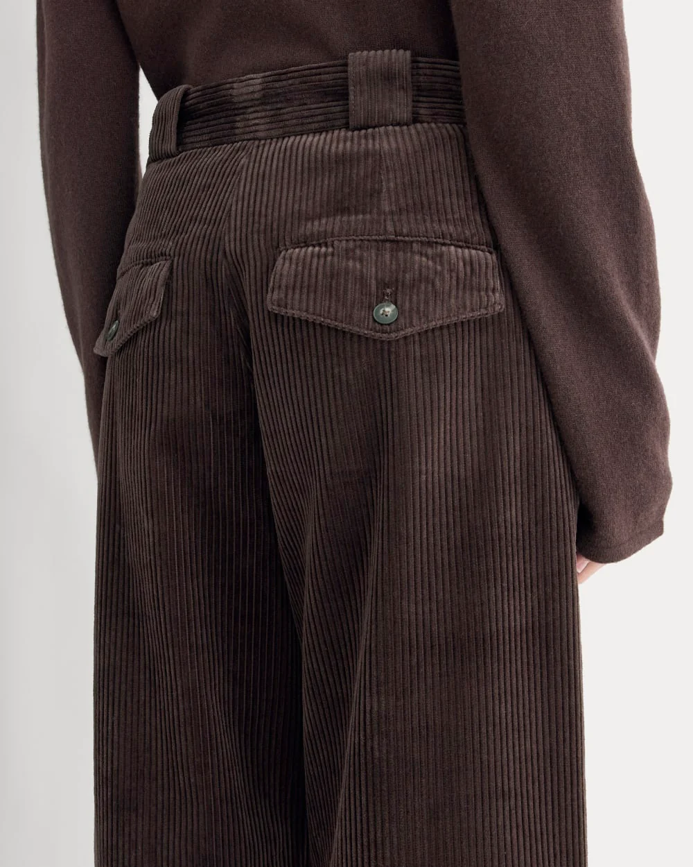 Corduroy Wide-Leg Trouser | Dark Chocolate - Image 4