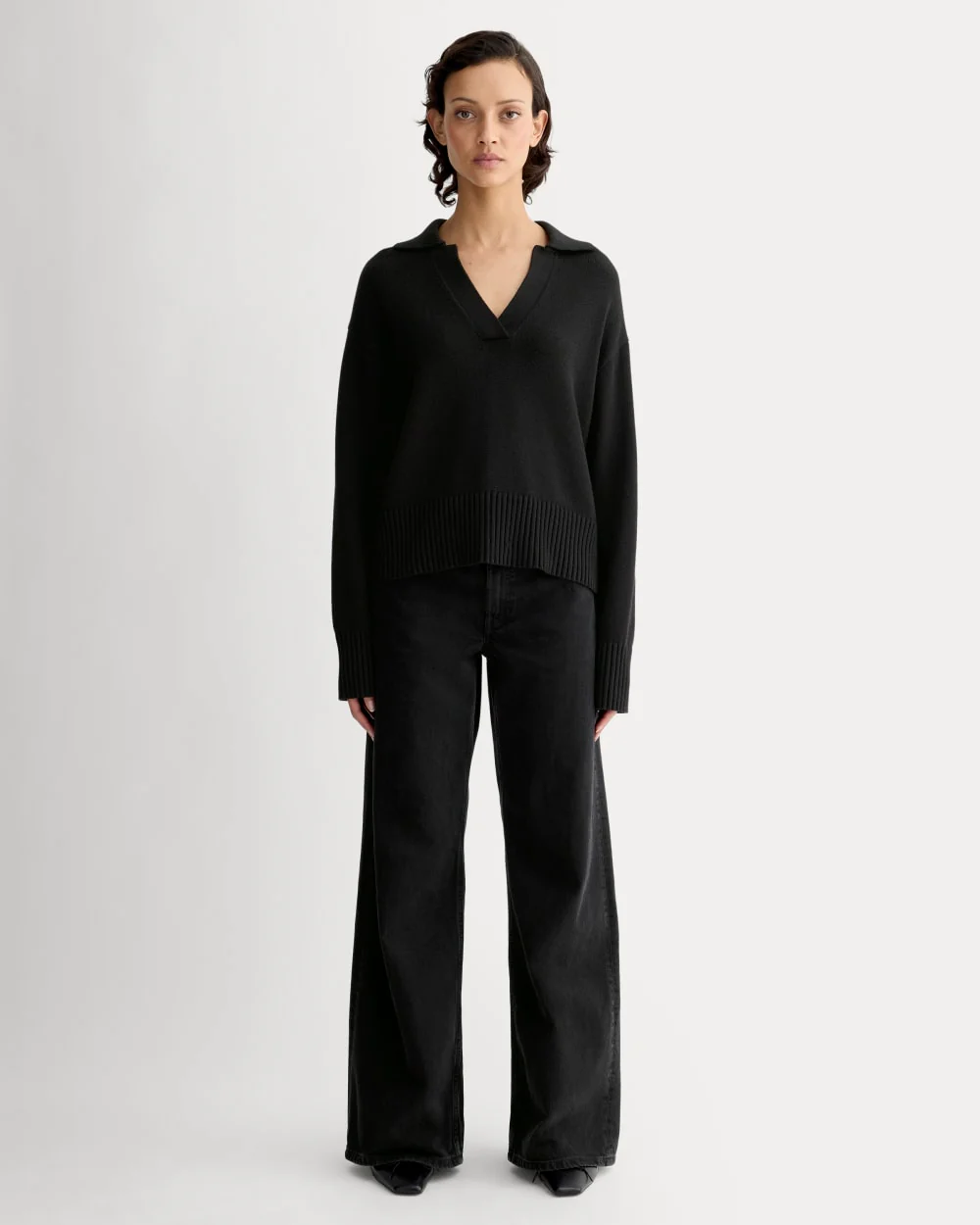 The Boxy Polo in Everyday Cotton | Black - Image 3