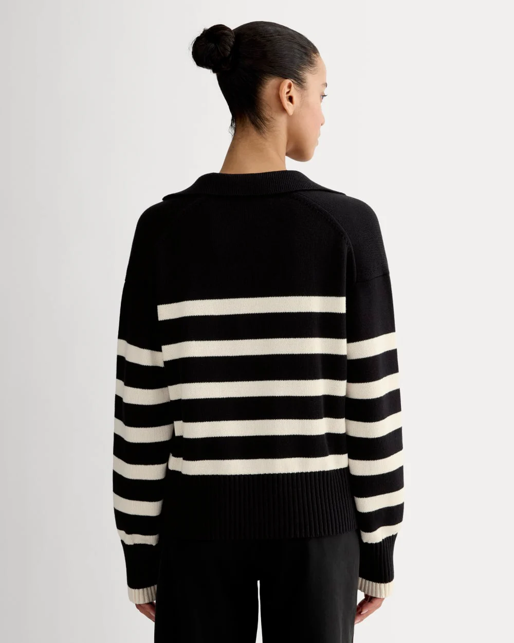 The Boxy Polo in Everyday Cotton | Black / Canvas - Image 5