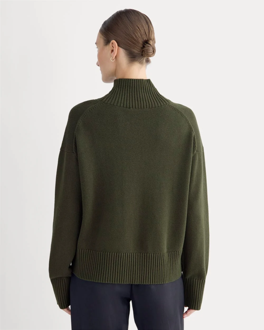 The Boxy Turtleneck in Everyday Cotton | Dark Green - Image 5