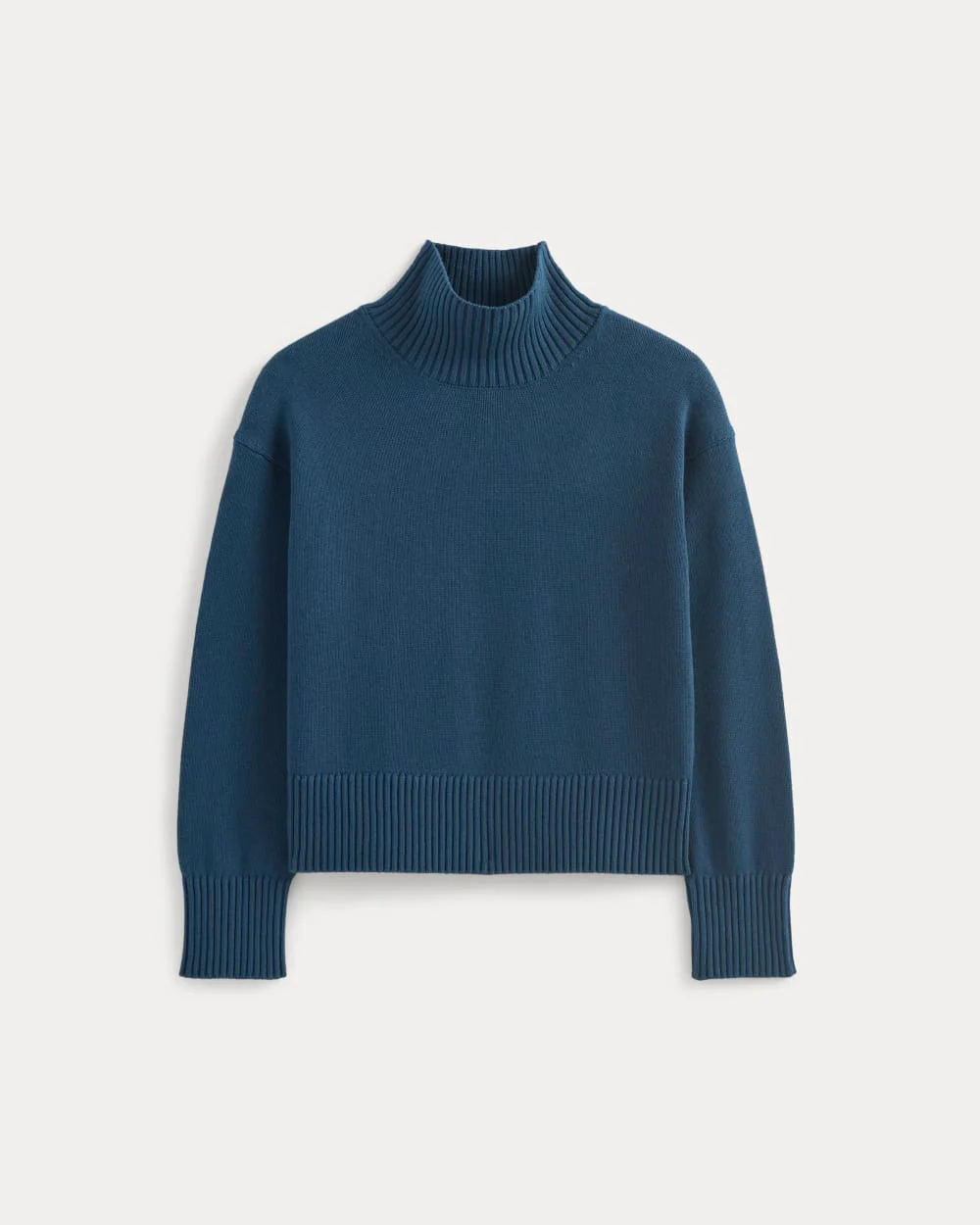 The Boxy Turtleneck in Everyday Cotton | Deep Lazuli Blue - Image 2