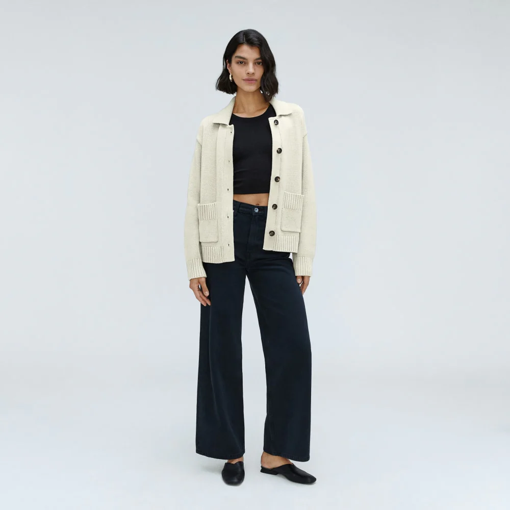 The Cotton Chore Sweater Jacket | Canvas - Image 6