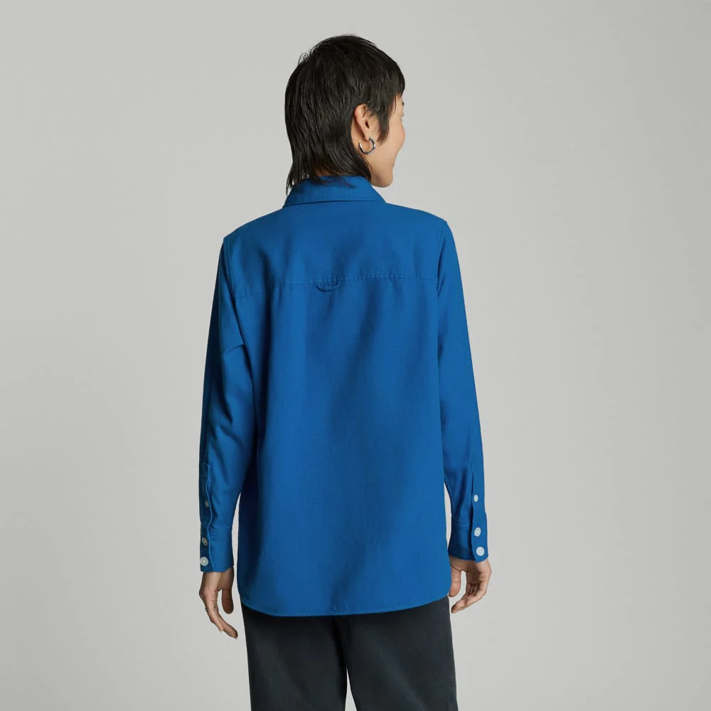 The Classic Cotton Flannel Shirt | Lapis Blue - Image 3