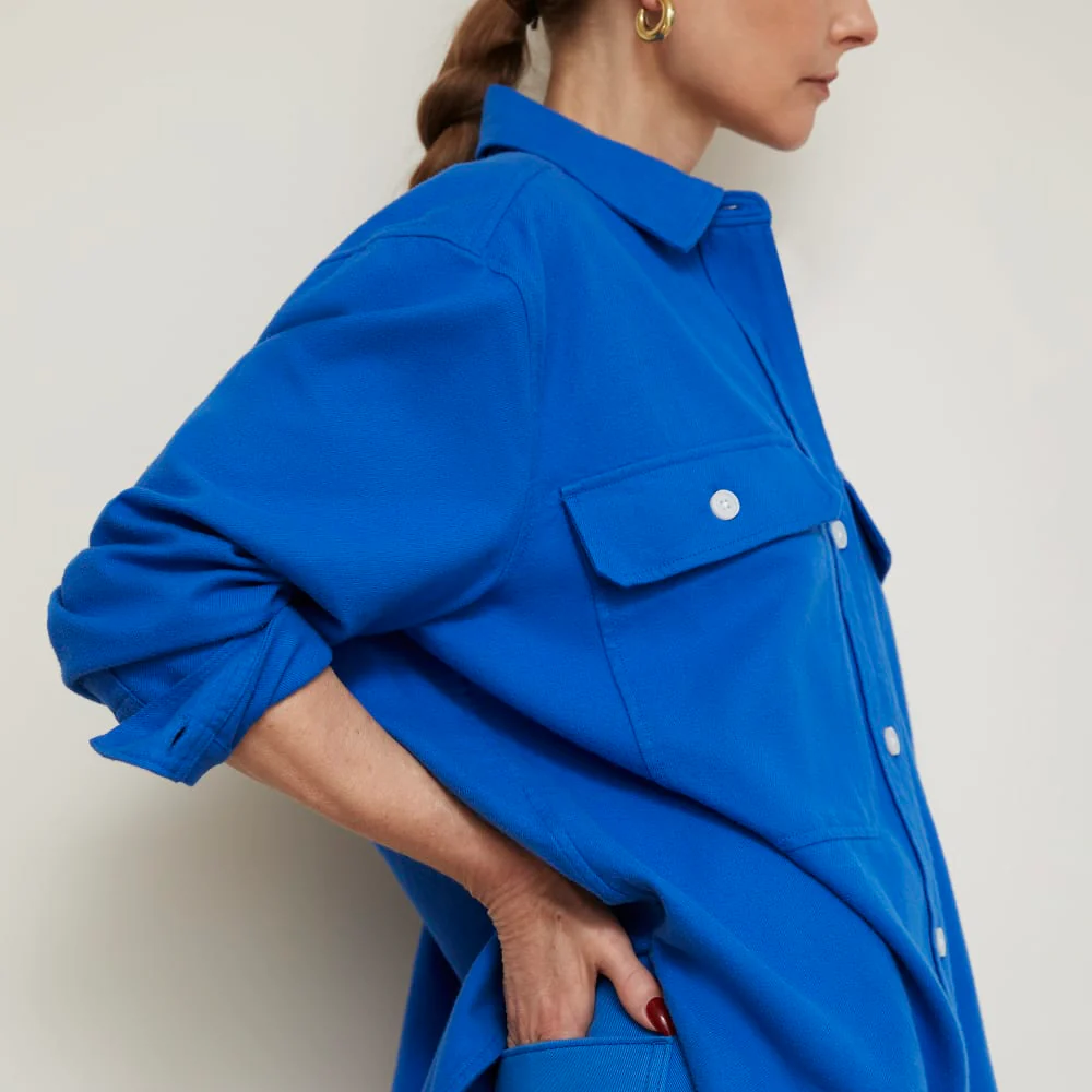 The Classic Cotton Flannel Shirt | Lapis Blue - Image 8