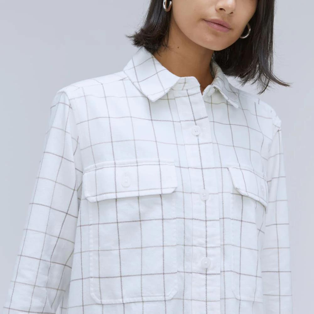The Classic Cotton Flannel Shirt | Canvas Tan Plaid - Image 4
