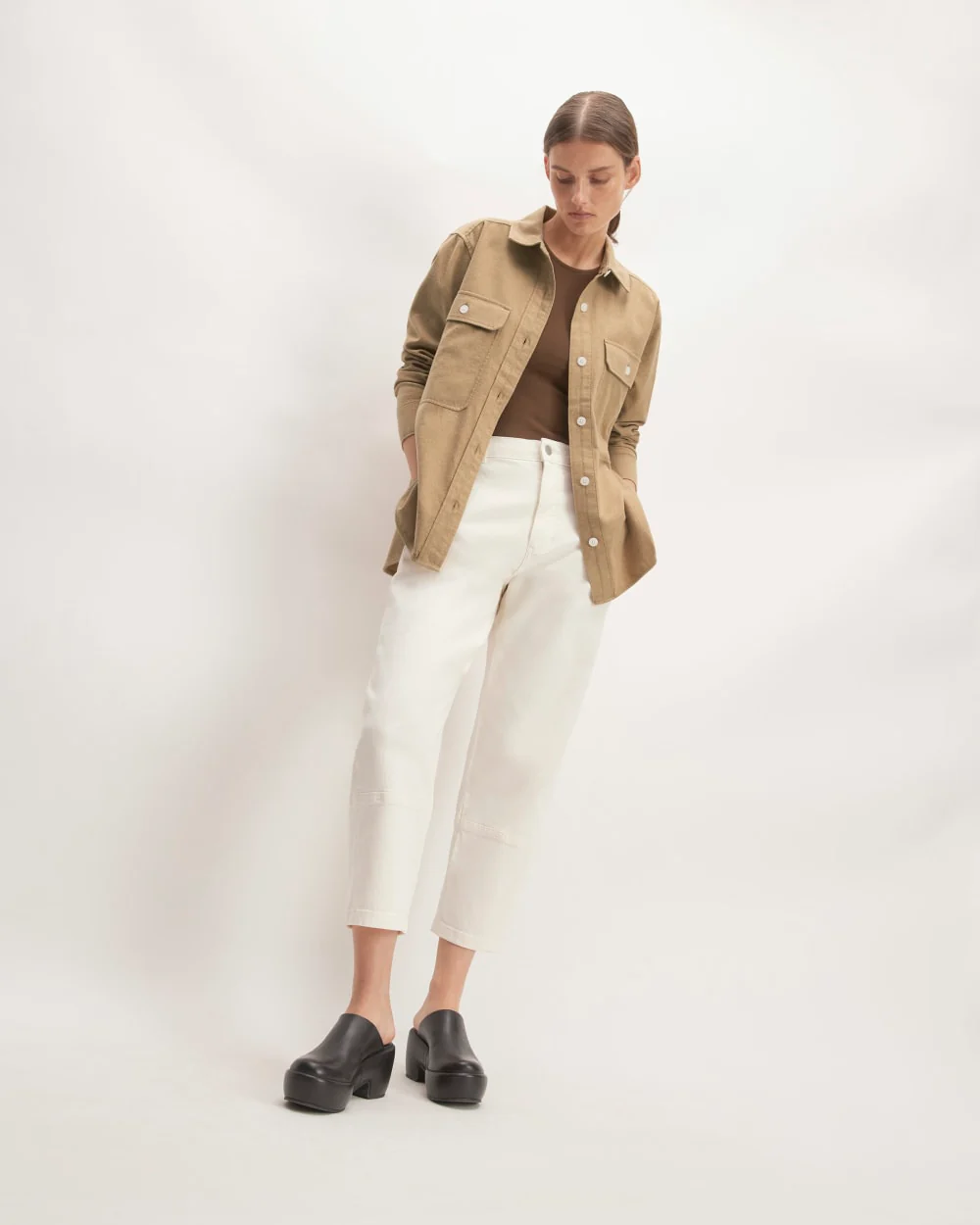 The Classic Cotton Flannel Shirt | Heathered Dark Khaki - Image 3