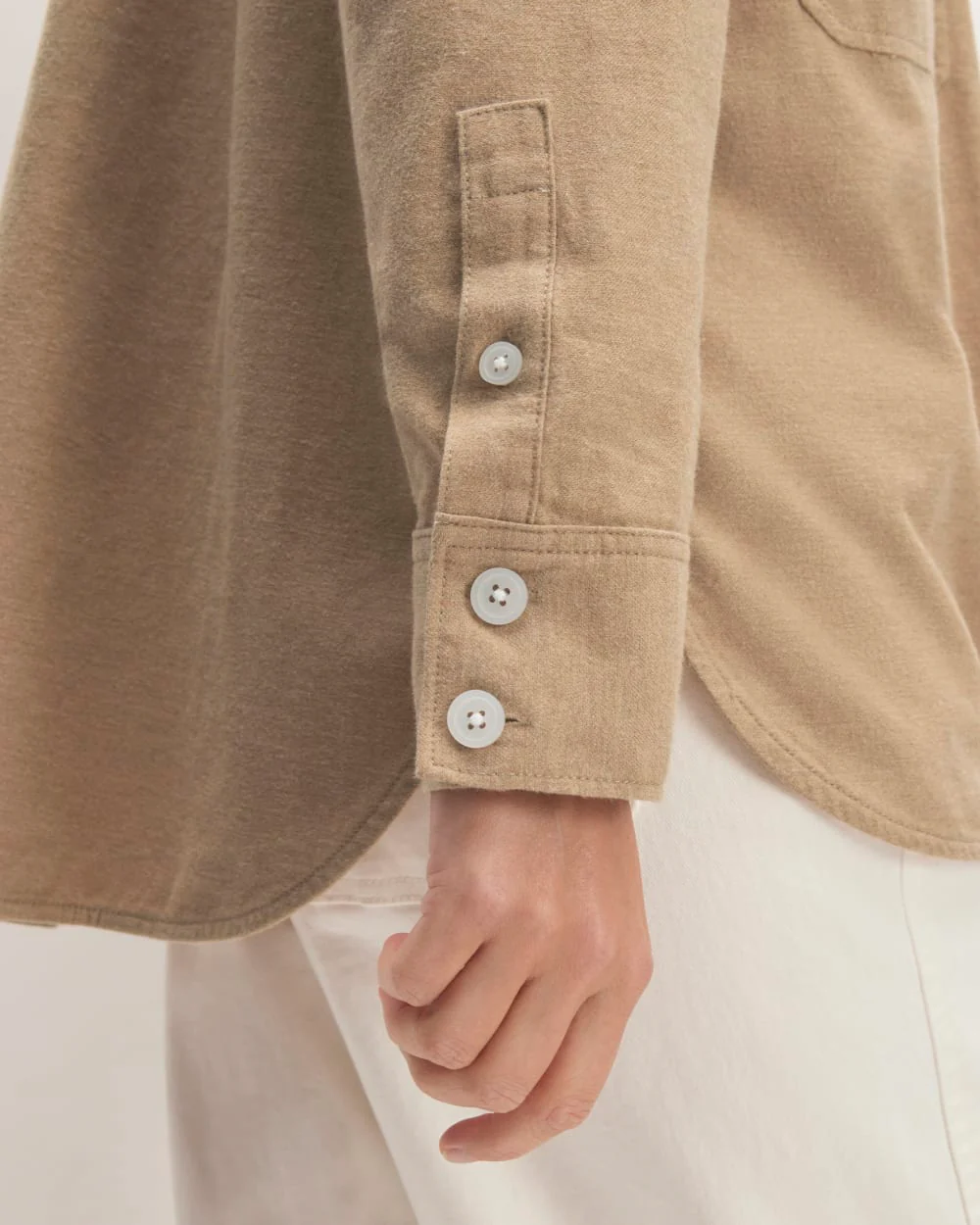 The Classic Cotton Flannel Shirt | Heathered Dark Khaki - Image 5