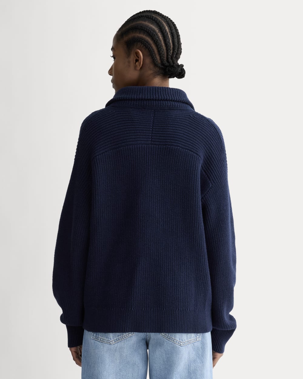 The Half-Zip in Everyday Cotton | Navy - Image 5