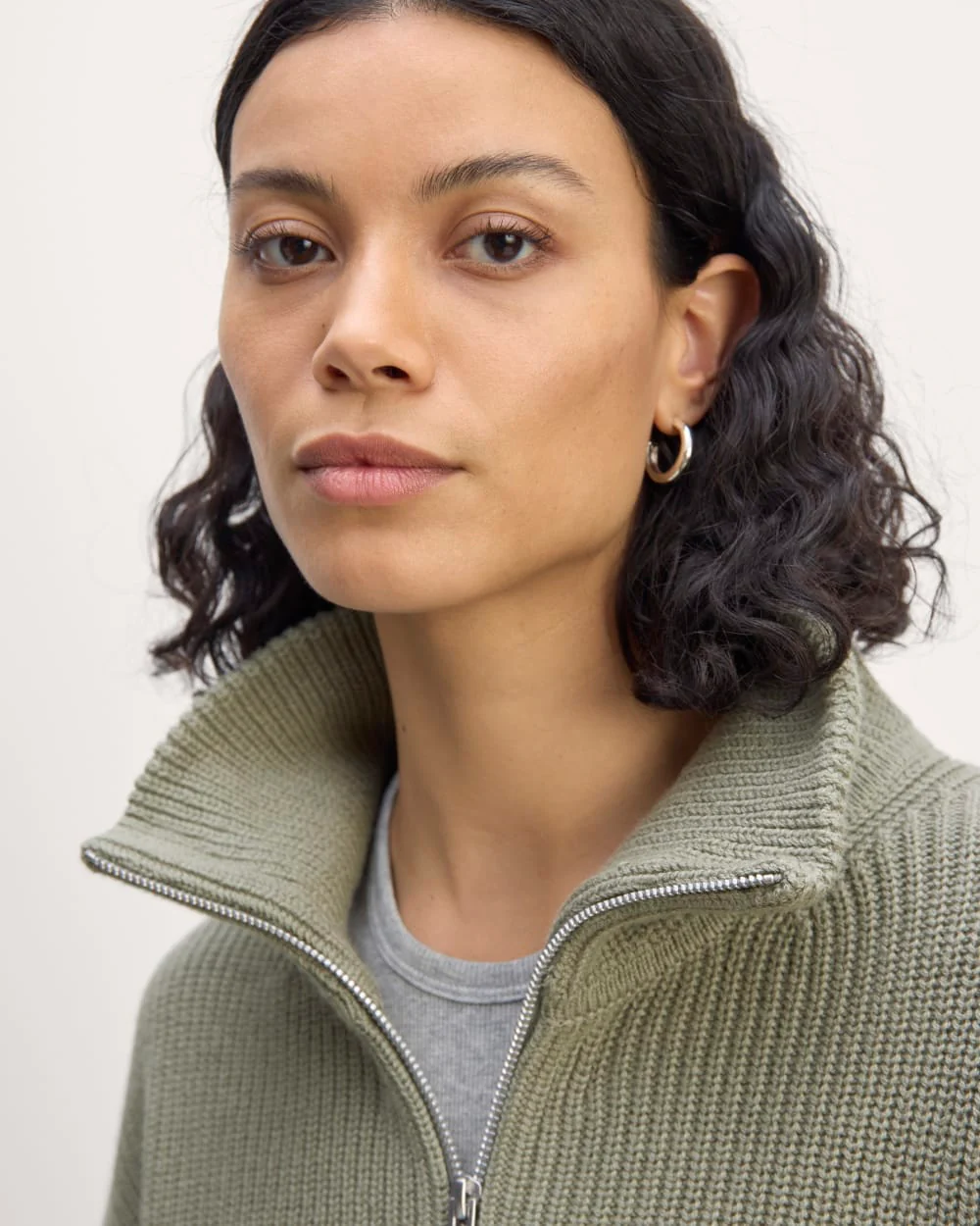 The Half-Zip in Everyday Cotton | Sage Green - Image 4