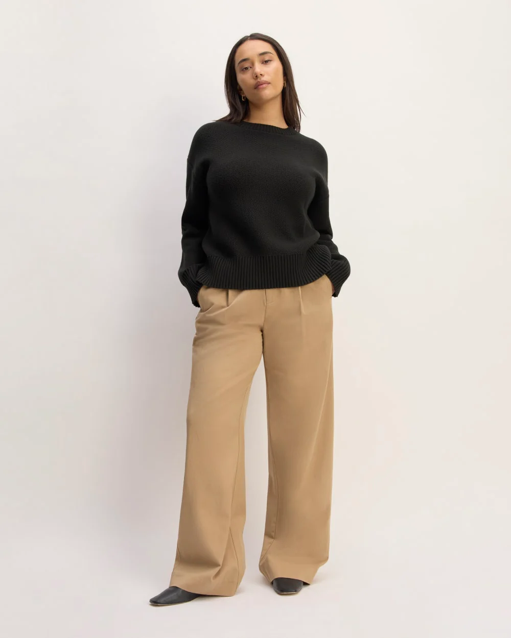 The Cotton Honeycomb Square Crew | Black - Image 3