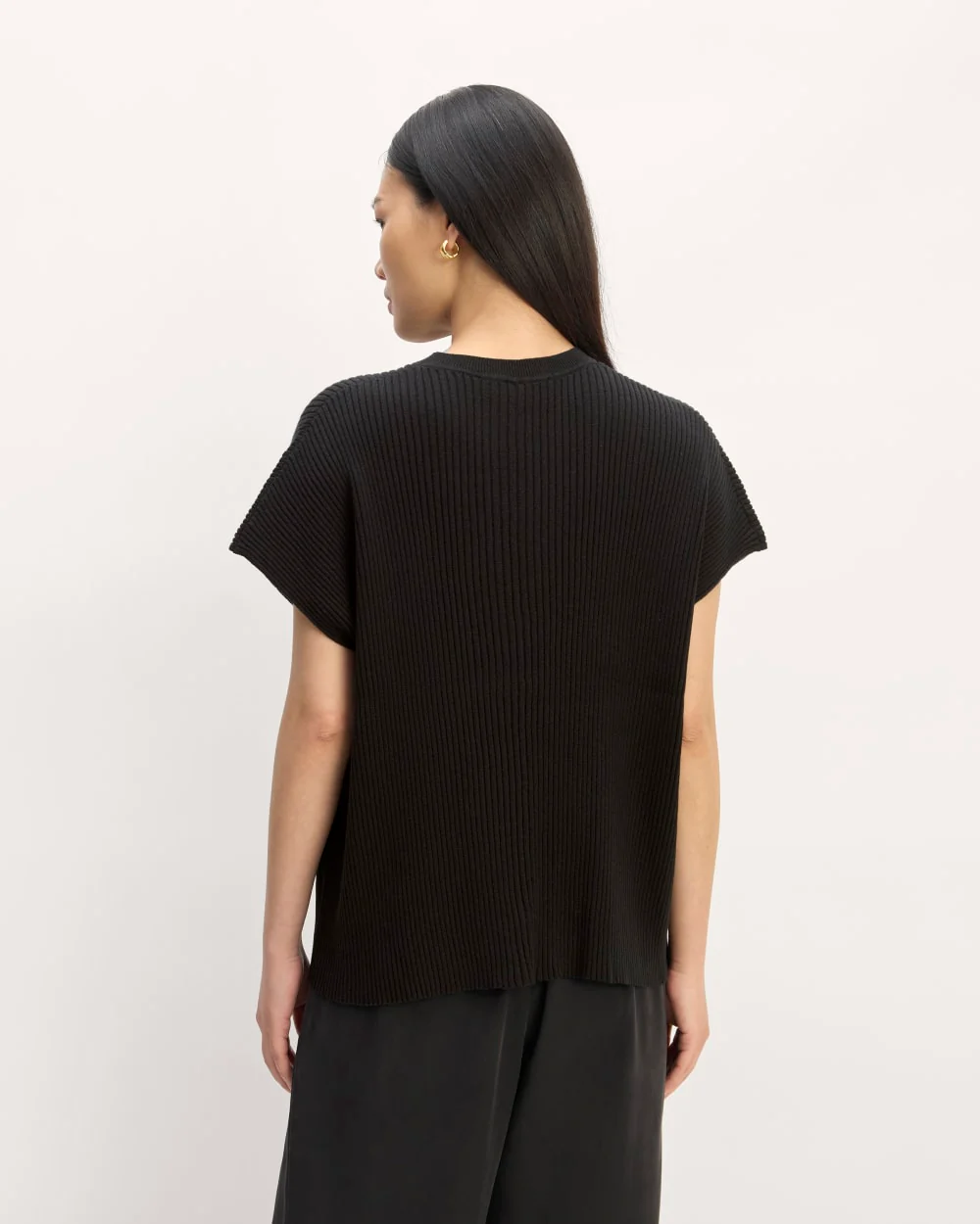 The Cotton Knit Caftan Top | Black - Image 6