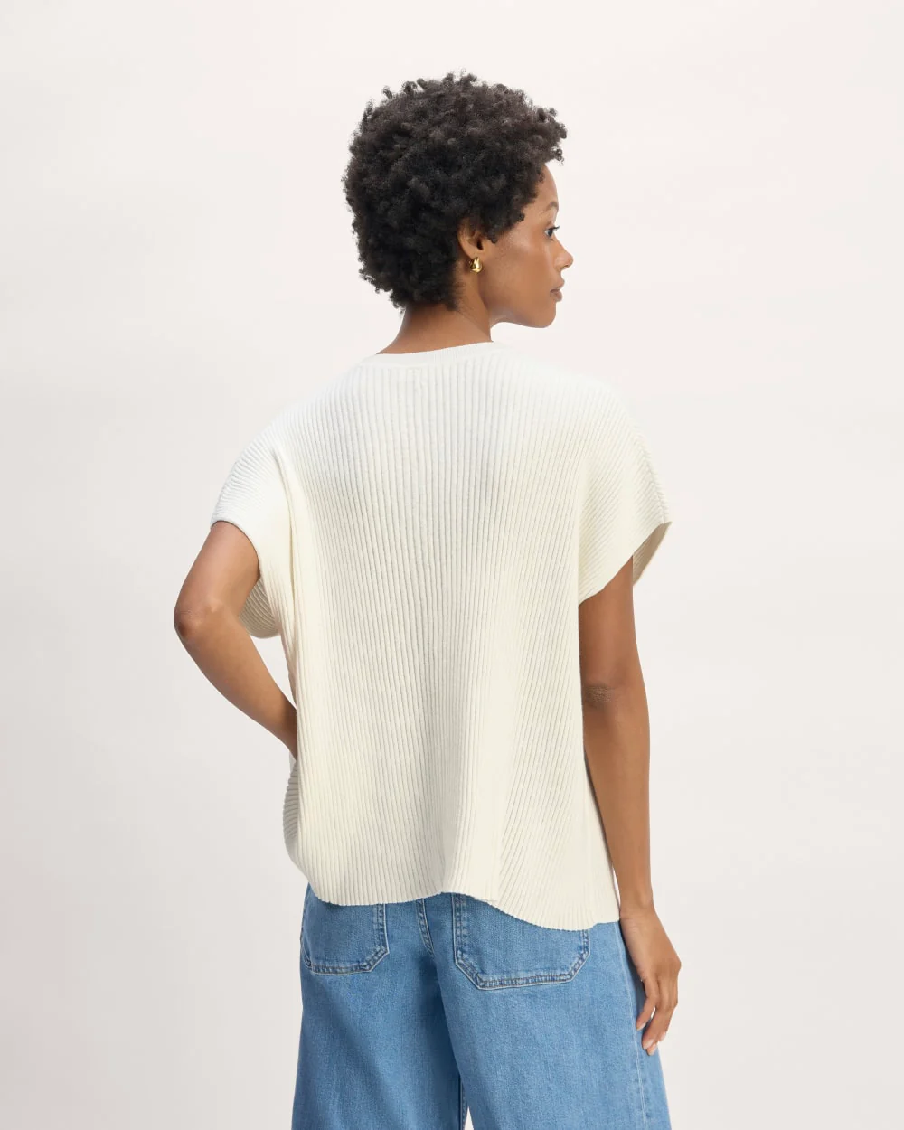 The Cotton Knit Caftan Top | Bone - Image 6