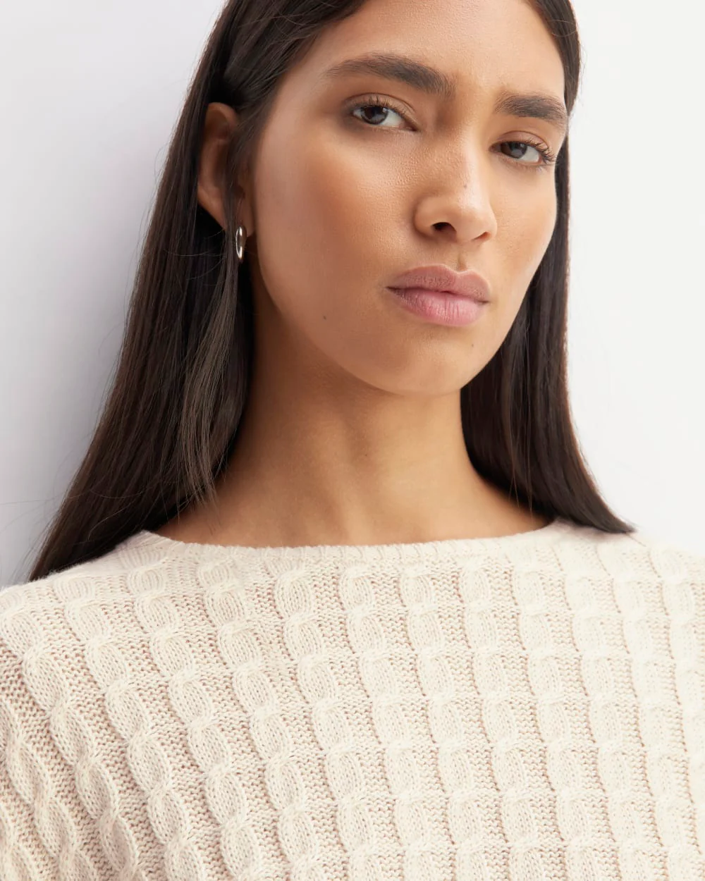 The Cotton Merino Cable Crew | Canvas - Image 4
