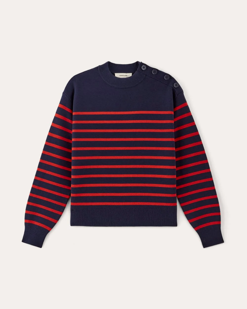 The Mariner Crew Sweater | Navy / Poppy Red - Image 2