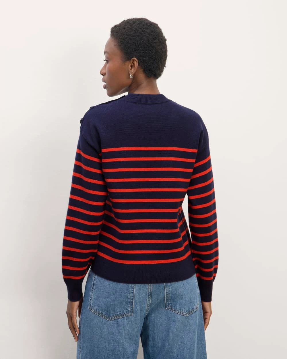 The Mariner Crew Sweater | Navy / Poppy Red - Image 6