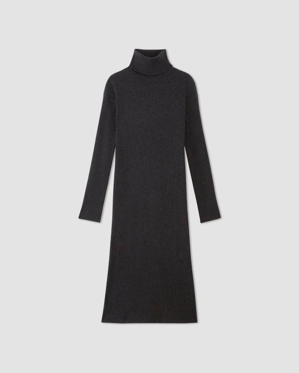 The Cotton-Merino Turtleneck Dress | Heather Charcoal - Image 2