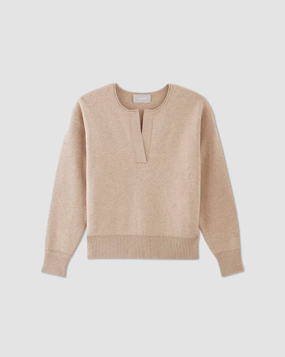 The Cotton-Merino Vintage Henley | Warm Oat Heather - Image 2